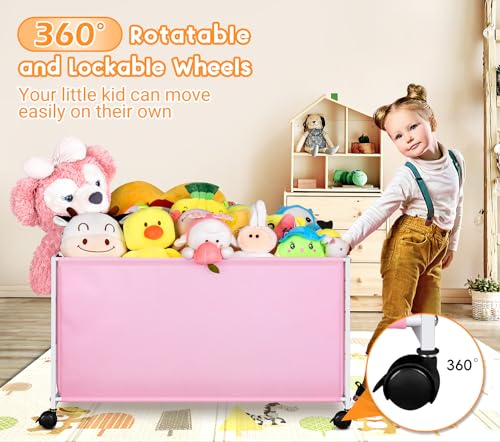 Black Large Toy Box with Wheels T671590