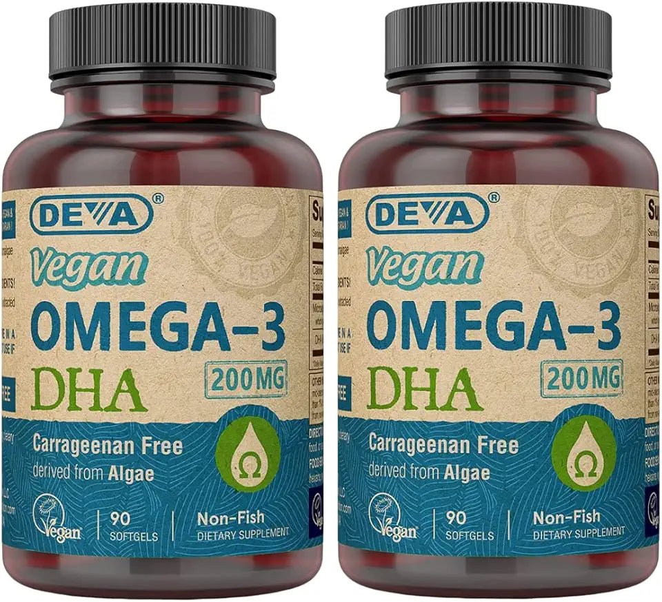 Vegan Omega-3 DHA 200 MG Softgels 90 Count Pack of 2 E4254