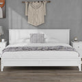 White Solid Wood King Platform Bed J73397