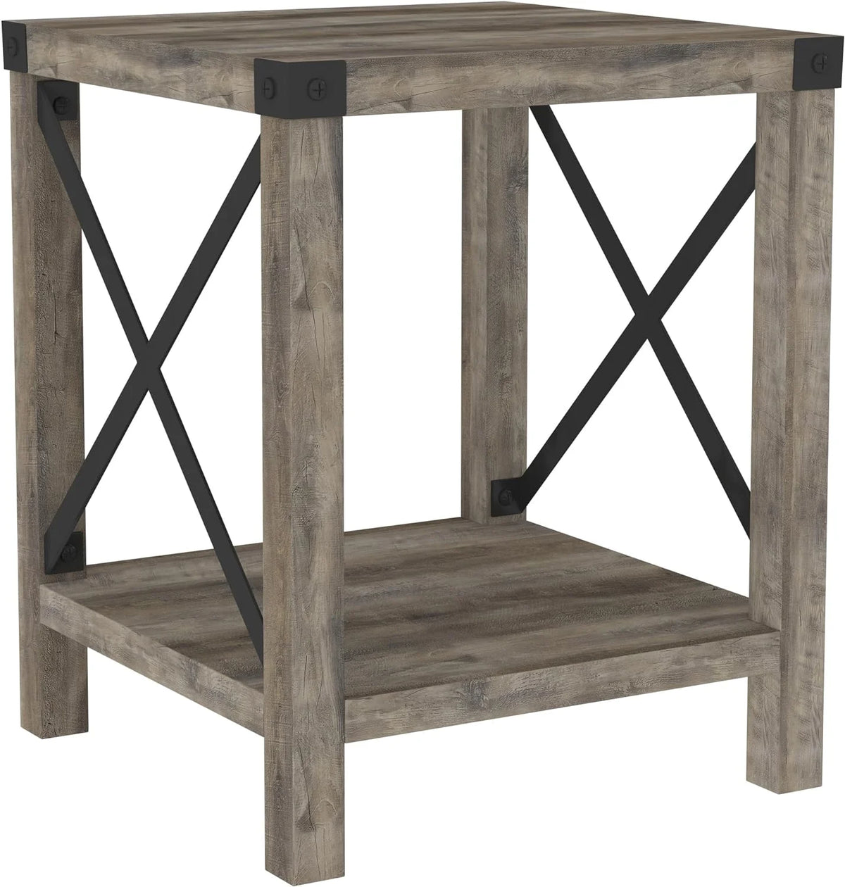18 Inch Grey Wash Side Table X594