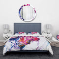 King Purple Pink Blue Marble Bedding Set Duvet Cover with 2 Shams A9335