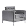 Gray Velvet Sofa with Stainless Steel Feet M6017