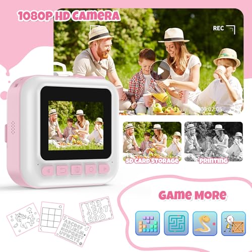 Blue 1080P Instant Print Kids Camera Toy Z822