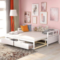 White Wooden Daybed with Trundle and 2 Storage Drawers W807577