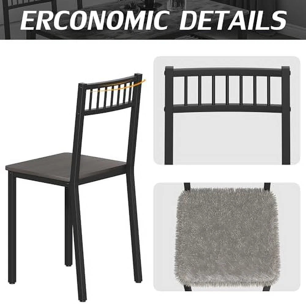 Dining Table Set for 4 with 2 Chairs 1 Bench Rustic Brown A96668