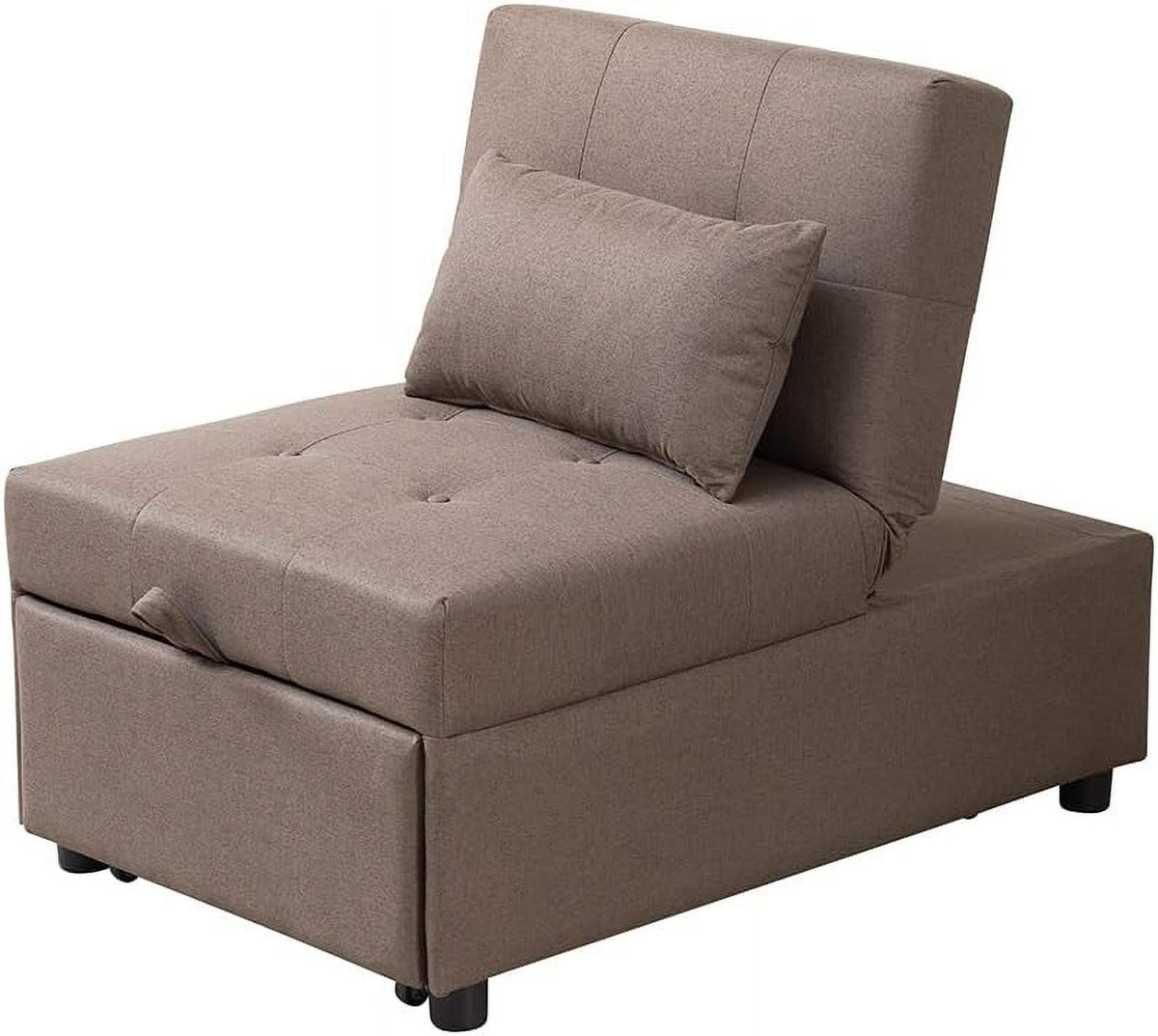Dark Grey Convertible Ottoman Sofa Bed Sleeper Chair W4505