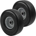 10x3.50-4" Solid Heavy Duty PU Tire and Wheel with 5/8" Axle Bore Hole, 2.2" Offset Hub H566