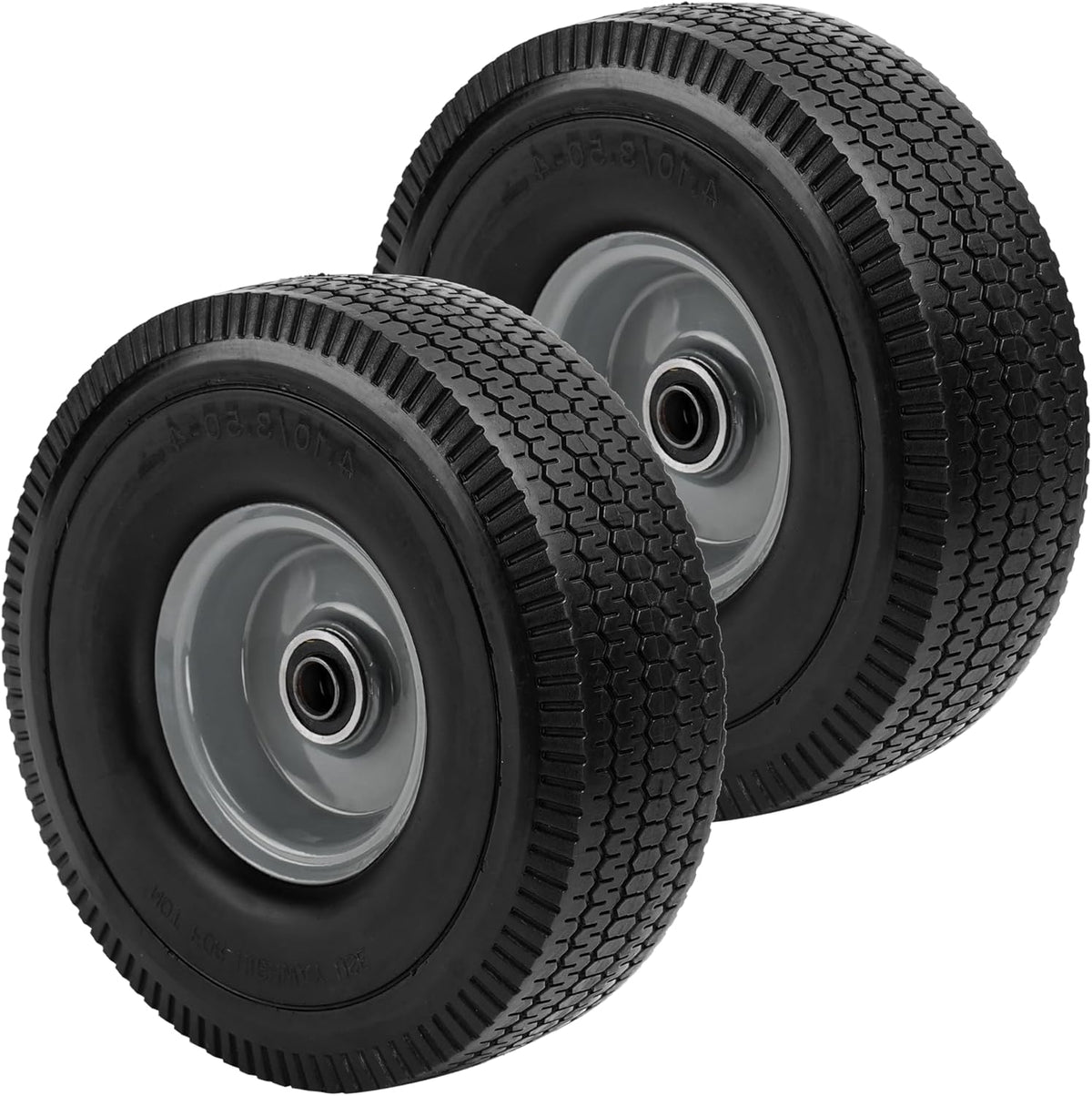 10x3.50-4" Solid Heavy Duty PU Tire and Wheel with 5/8" Axle Bore Hole, 2.2" Offset Hub H566