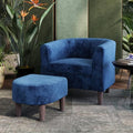 Olive Green Velvet Accent Chair with Ottoman L70887