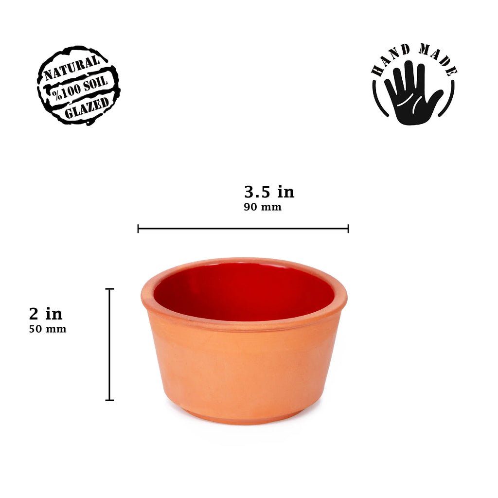 Set of 6 Terracotta Clay Serving Bowls R954