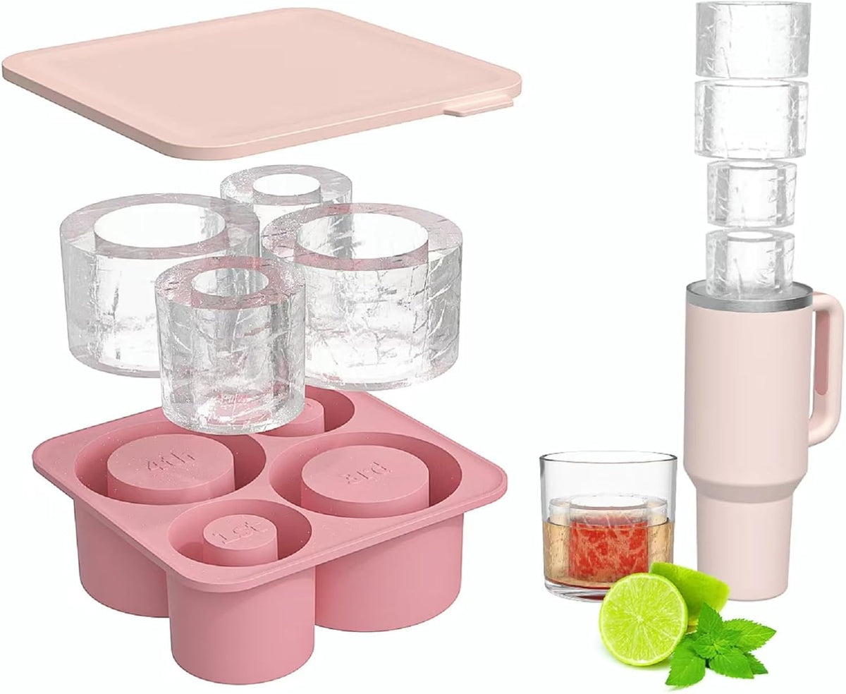 4 Pcs Silicone Ice Cube Tray with Lid N182
