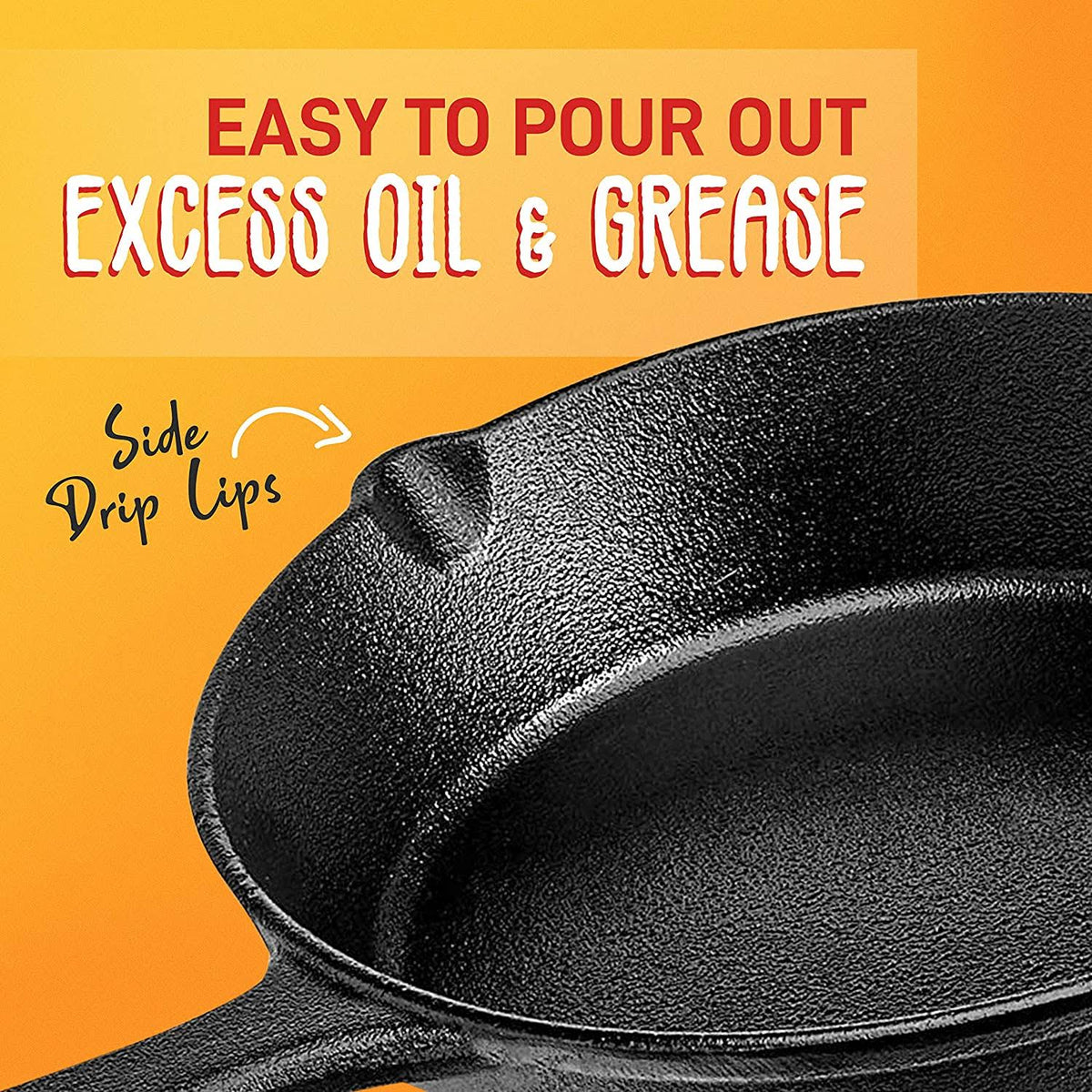 3 Piece Non Stick Cast Iron Skillet Fry Pan Set T854507