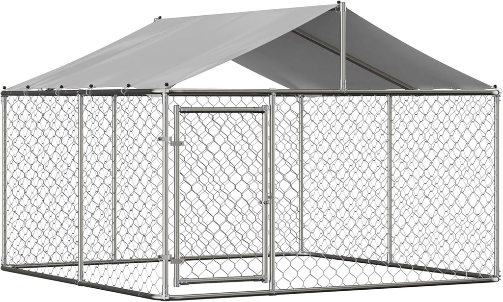 7.5' x 7.5' Large Outdoor Dog Kennel with WaterProof UV-Resistant Cover M465833