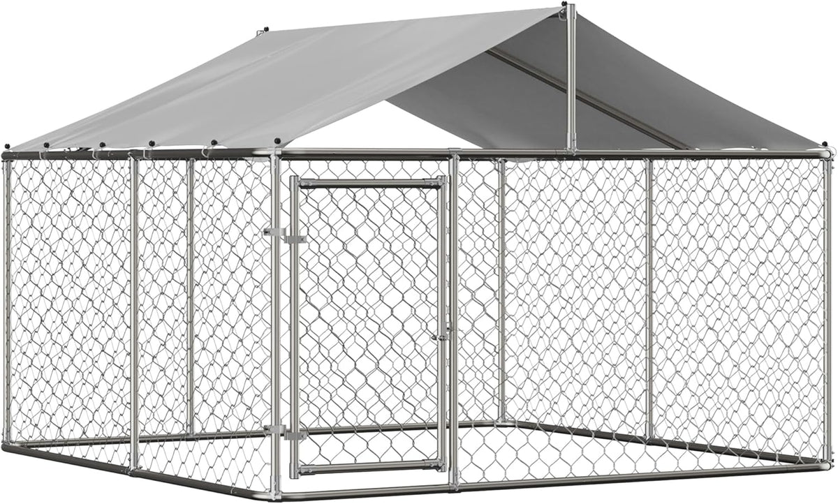 7.5' x 7.5' Large Outdoor Dog Kennel with WaterProof UV-Resistant Cover M465833