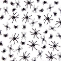 120 Pieces Black Plastic Spiders 3 Sizes P405