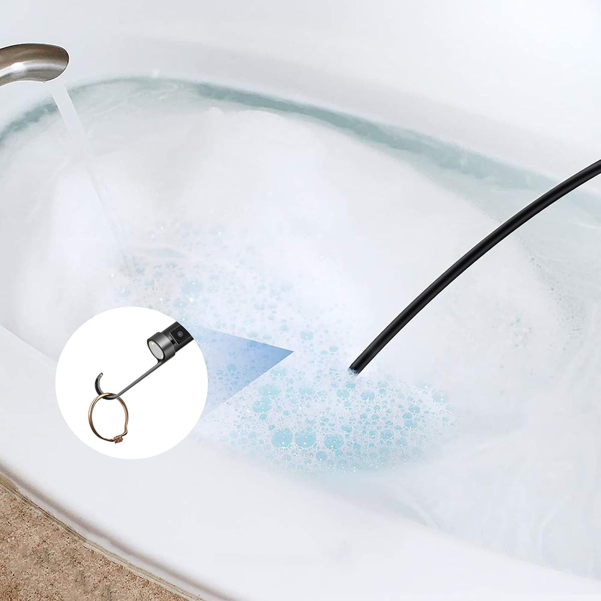 Dual Lens Endoscope Borescope 4.5 HD Inspection Camera with Light 16.5ft E77271