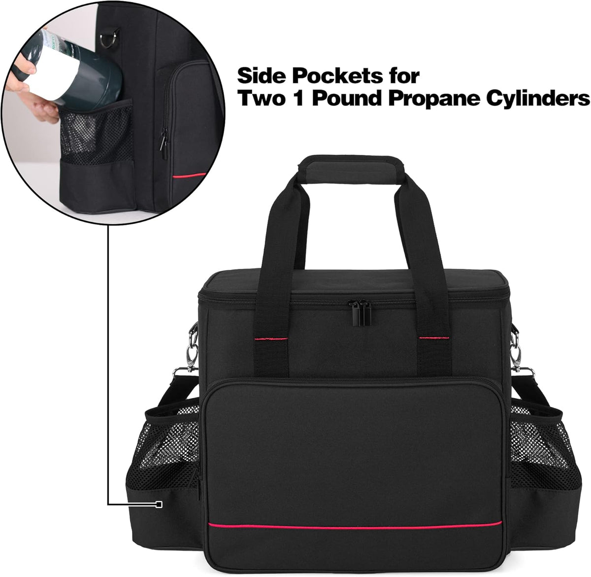 Portable Heater Carry Bag with Pockets and Handles Black K984015