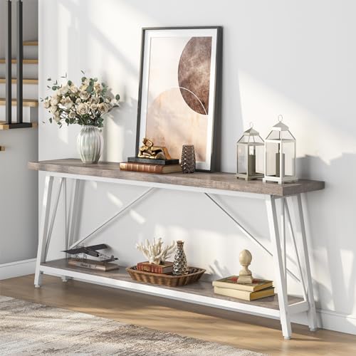 White Industrial Console Sofa Table O379887