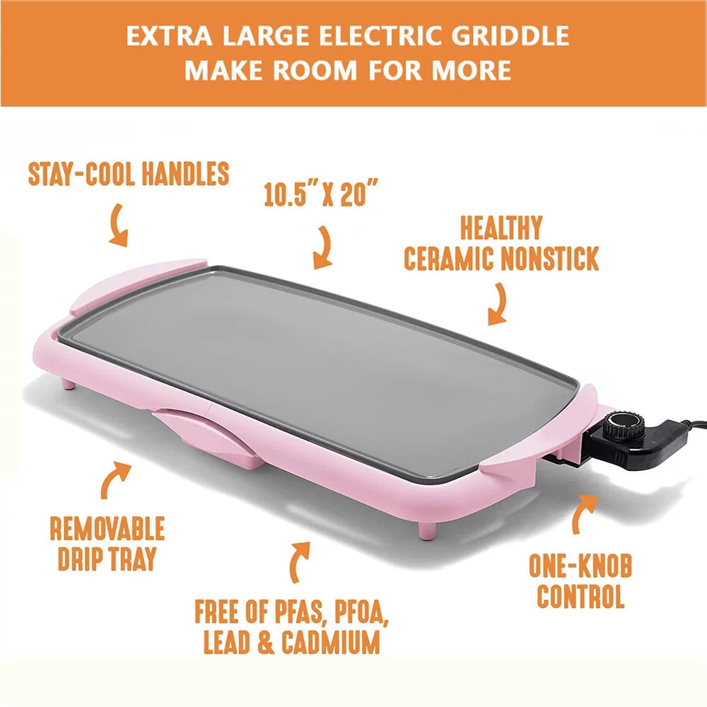 Extra Large Ceramic Electric Griddle Nonstick (20") K2055