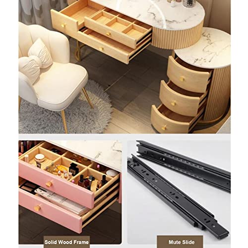 Gray Makeup Vanity Set with Lighted Mirror and Cushioned Stool K311