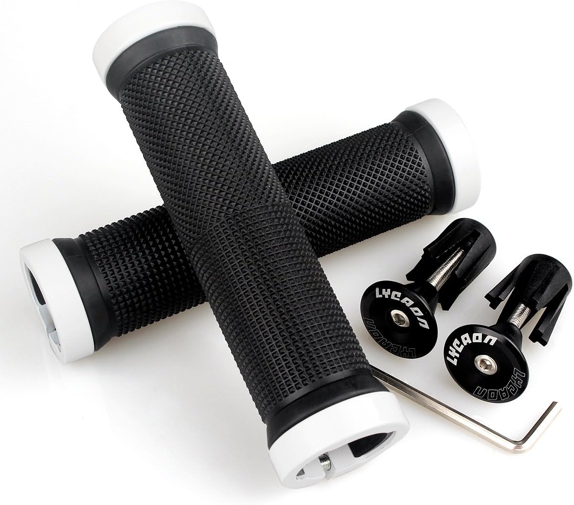 Non-Slip Rubber Bicycle Handlebar Grips with Aluminum Lock S3072