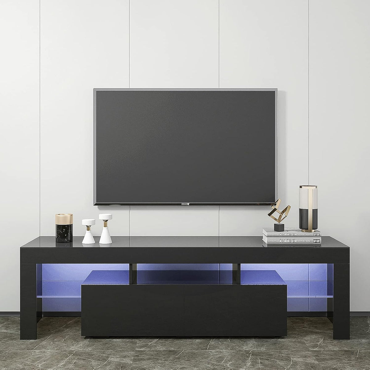Modern Farmhouse Sliding Barn Door TV Stand up to 60 Inches T5722