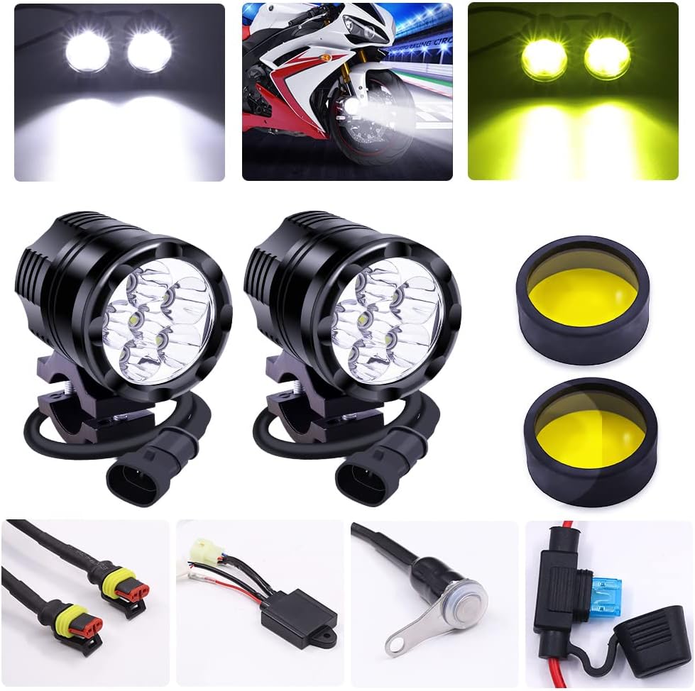 White/Yellow/Strobe 60W LED Motorcycle Spotlight U2961