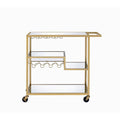 Gold and Clear Glass Serving Cart V6319