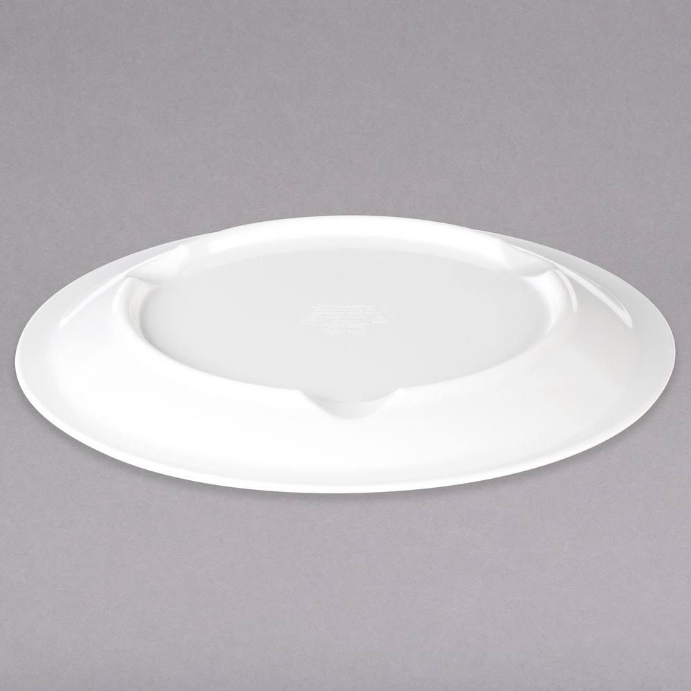 White 9x22 Melamine Narrow Rim Dinner Plate K582