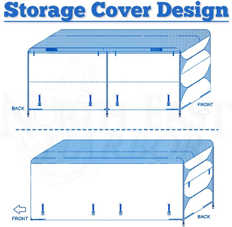 Waterproof RV Travel Trailer Cover Fits 14'-16' with Zippered Panels E392