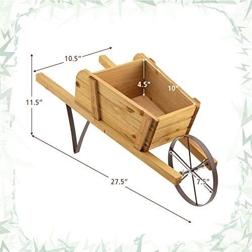 Red Wood Wagon Planter with 9 Magnetic Accessories K10386