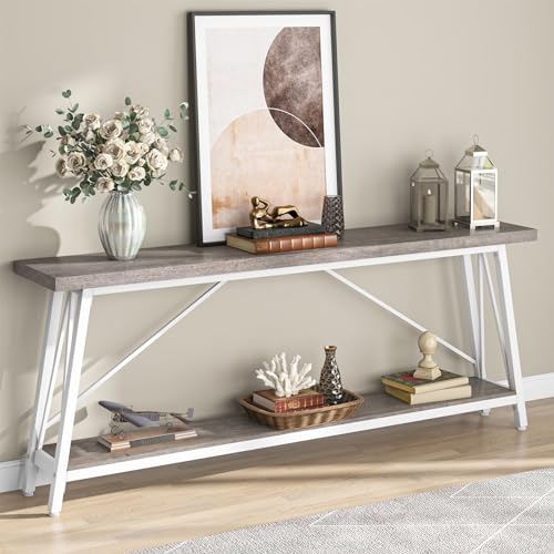 White Industrial Console Sofa Table O379887