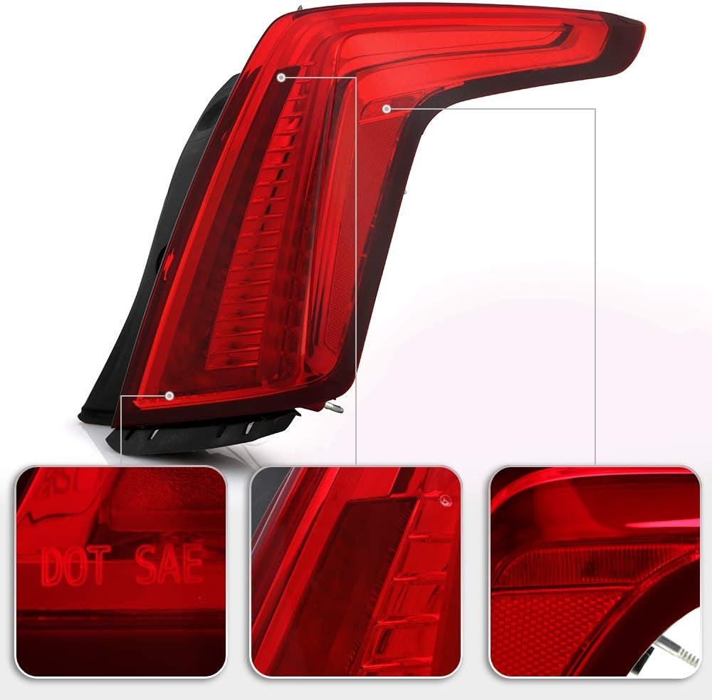 All Red Lens LED Tail Light Brake Lamp Assembly Replacement Right Passenger Side J38541