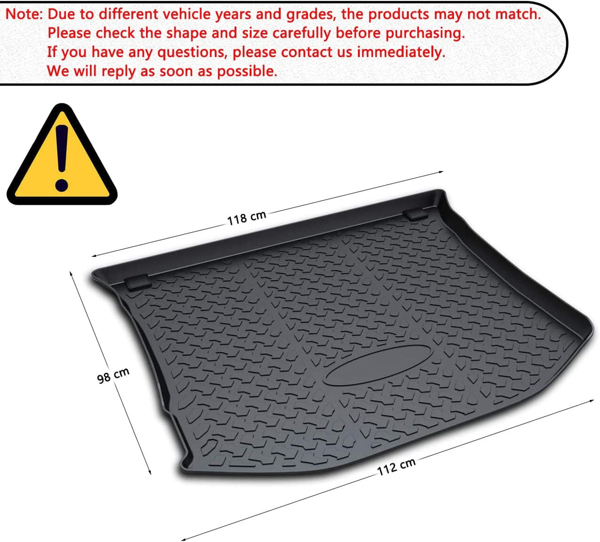 All Weather 3D TPO Waterproof Cargo Trunk Tray Floor Mat Protector G994743