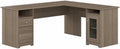 72W L Shaped Computer Desk with Storage in Ash Gray Engineered Wood M769