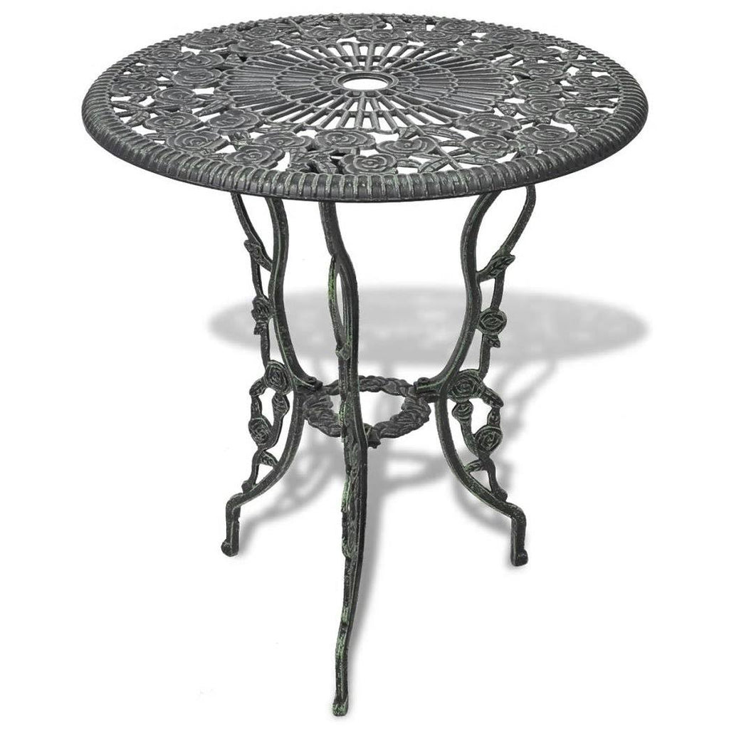 Green Cast Aluminum Three Piece Bistro Set Y409749