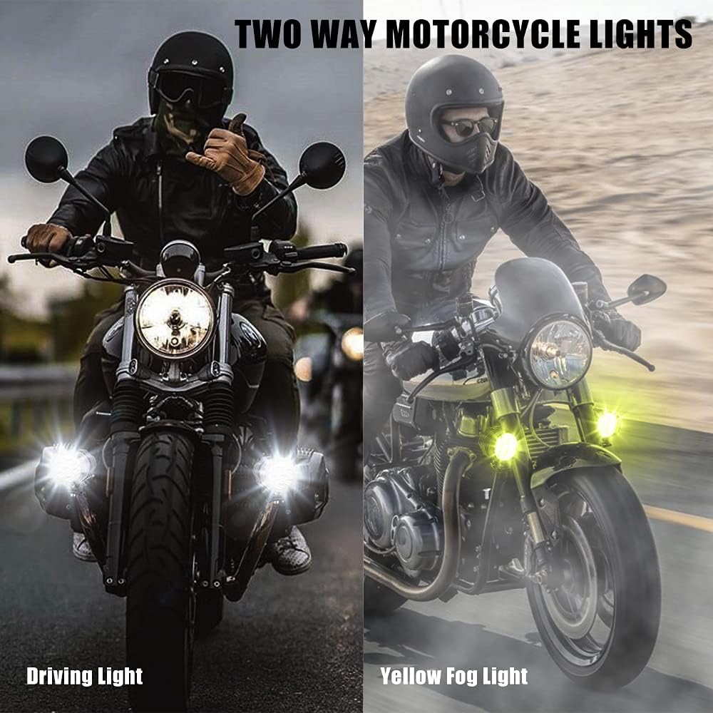 White/Yellow/Strobe 60W LED Motorcycle Spotlight U2961
