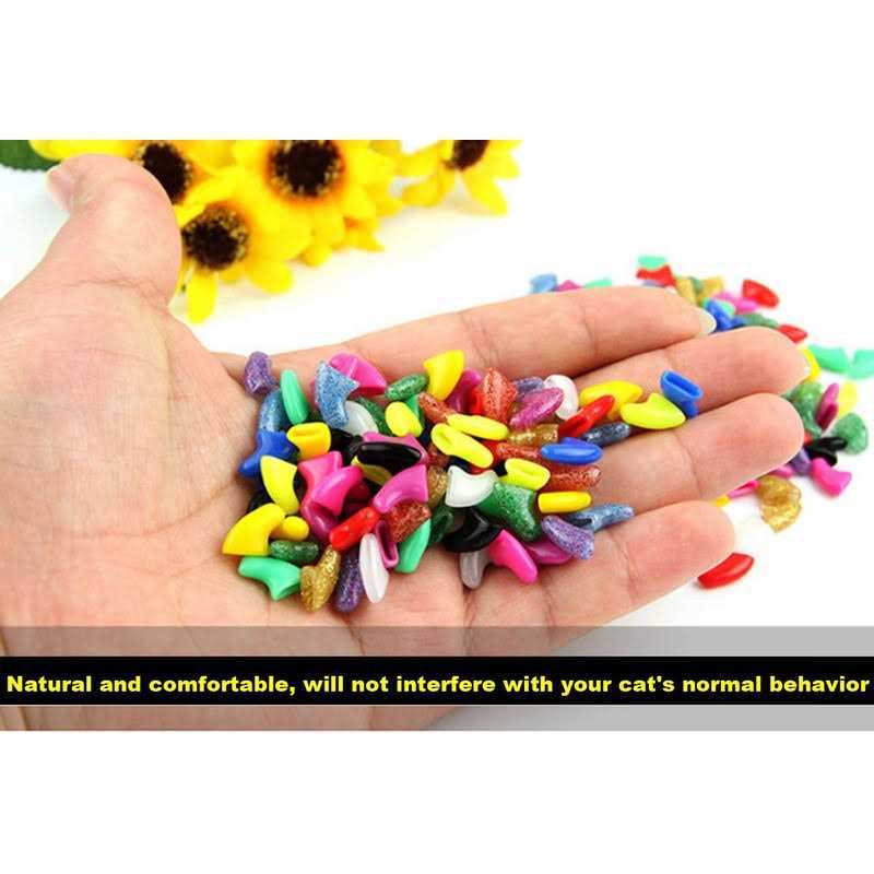 Cat Nail Caps with Glue and Applicators Medium C563