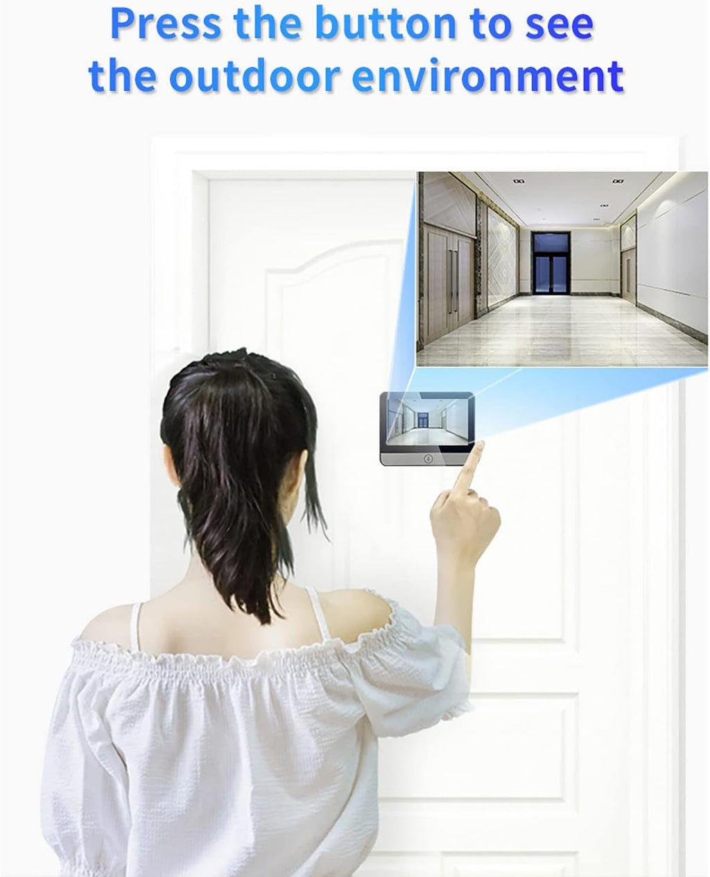 Digital Peephole Door Viewer WiFi Doorbell Camera 1080P Video Intercom 4.3 inch Monitor M384