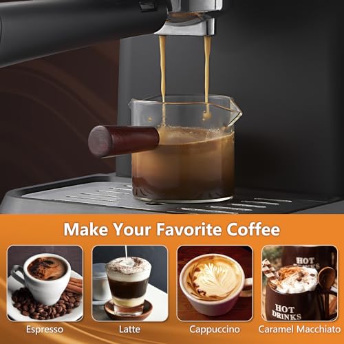 20 Bar Espresso Machine with Milk Frother Steam Wand, 50oz Water Tank X4806