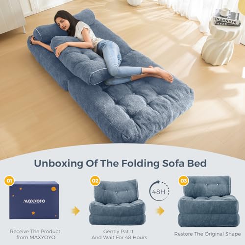 Beige Folding Sofa Bed with Pillow U98162