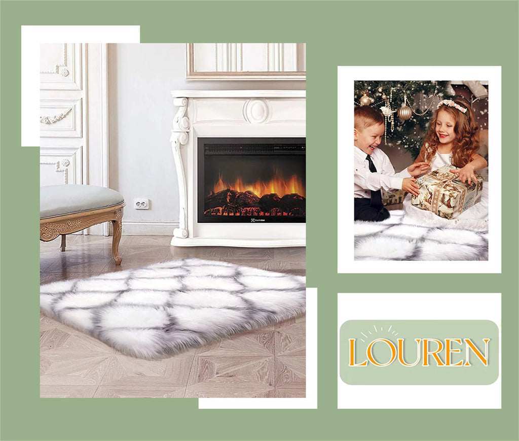Fluffy Faux Fur Shag Area Rug K55124
