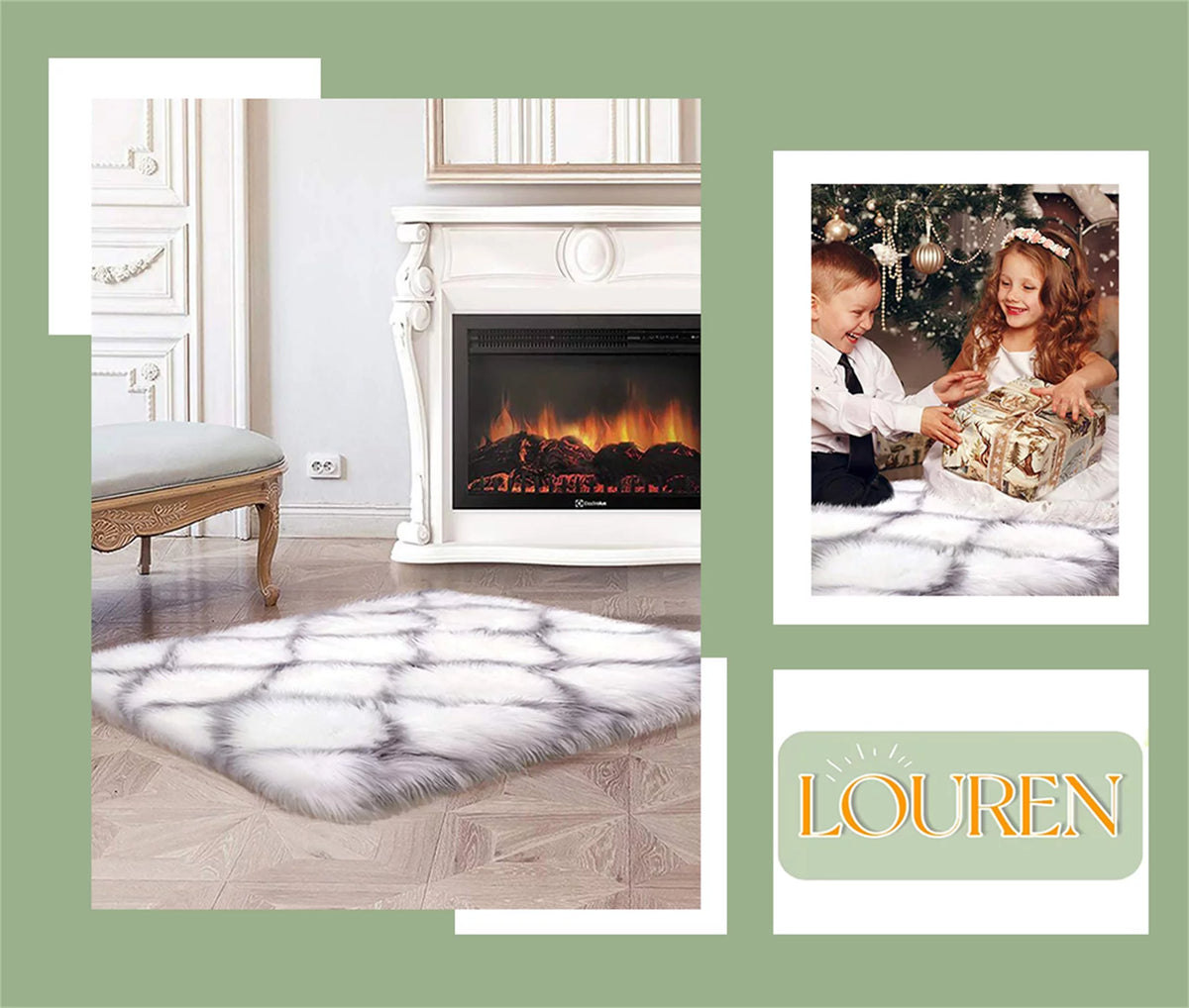 Fluffy Faux Fur Shag Area Rug K55124