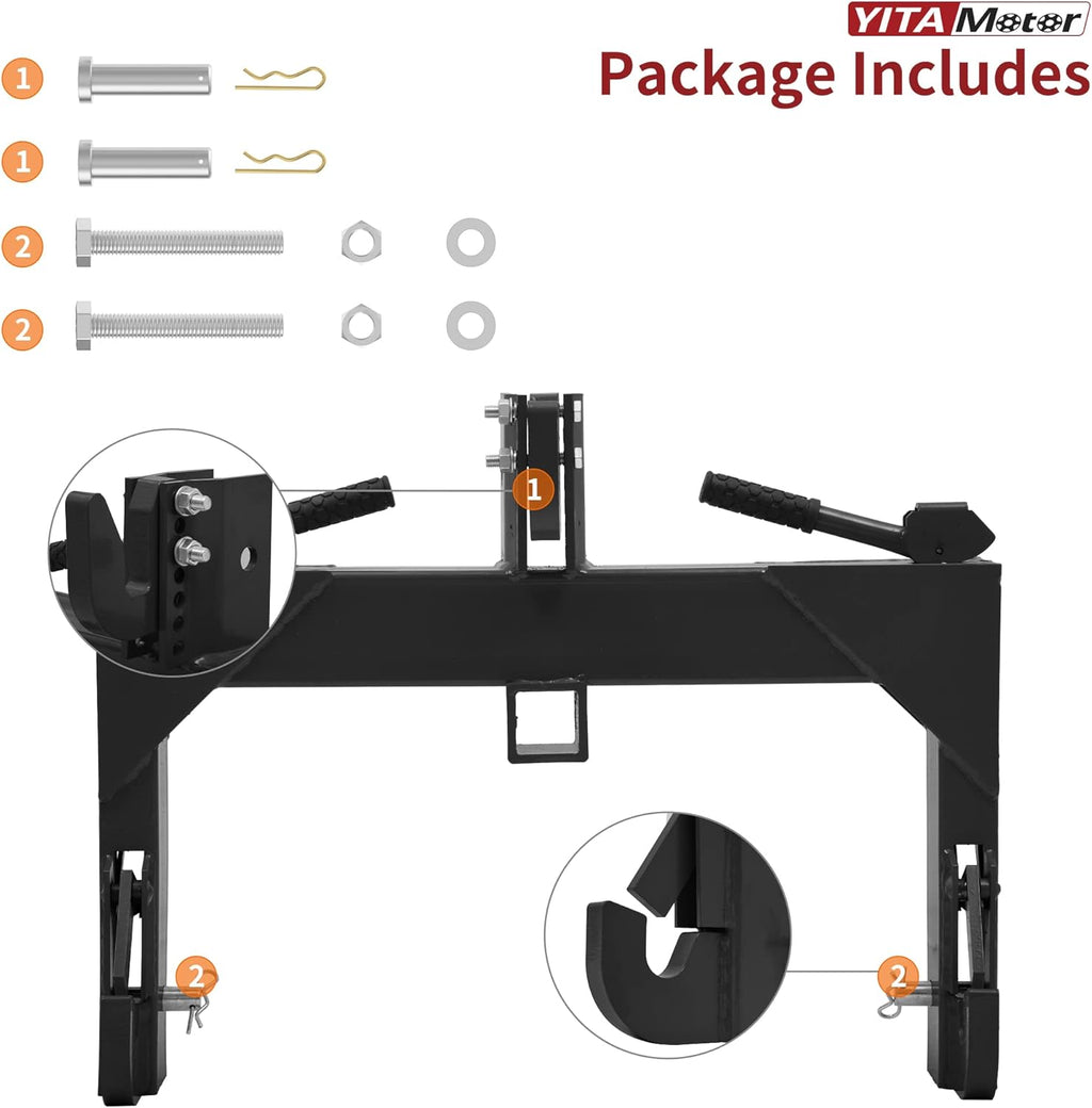 3 Point Quick Hitch with 2" Receiver Hitch Adaptation O658