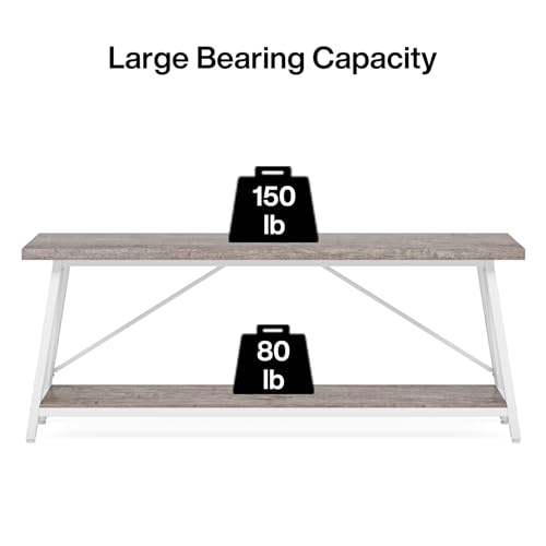 White Industrial Console Sofa Table O379887