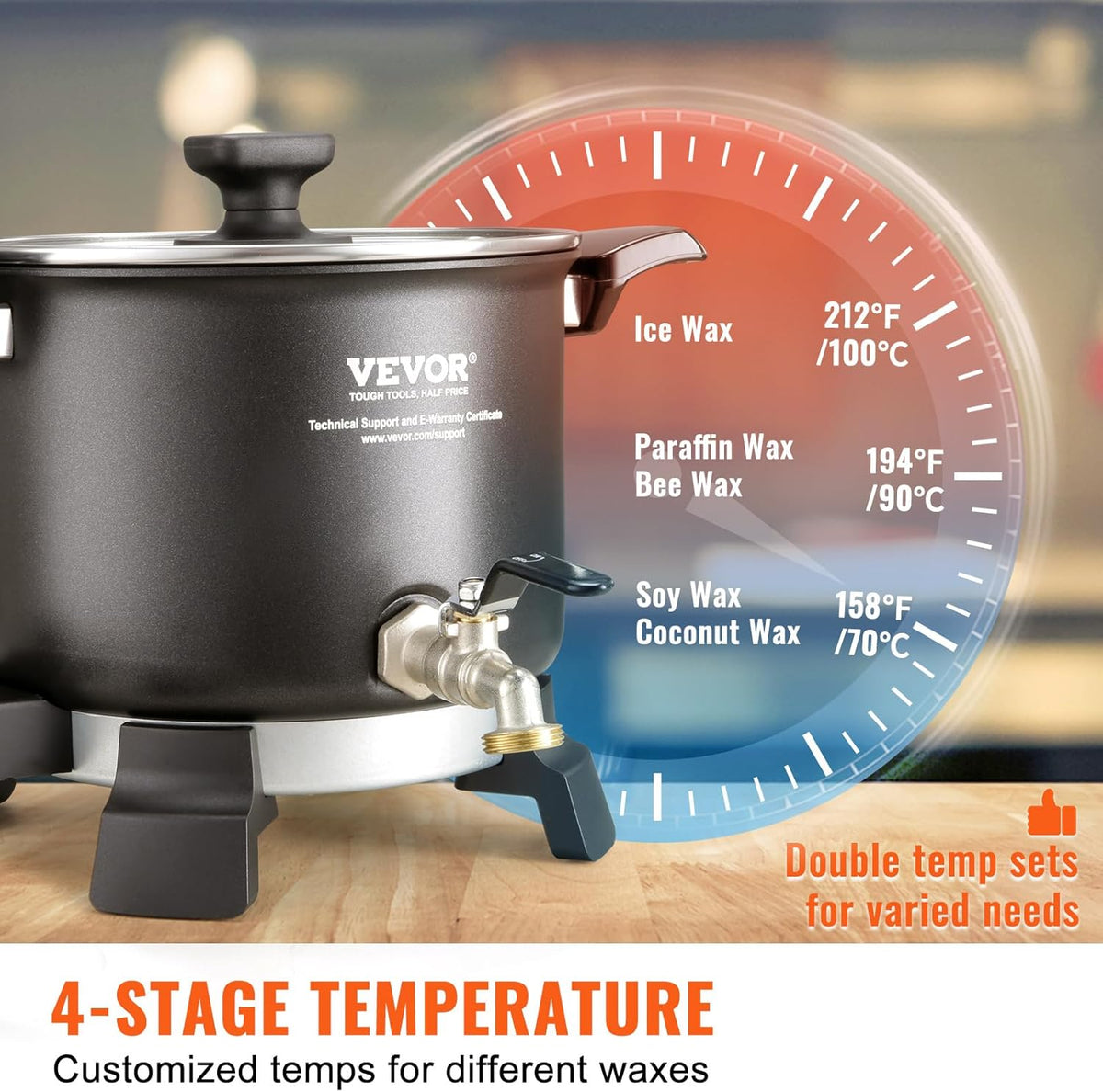 5 Liter Electric Wax Melting Pot with Temperature Control D951484