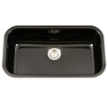 Black Porcelain Enamel Steel Undermount Single Bowl Kitchen Sink U14631