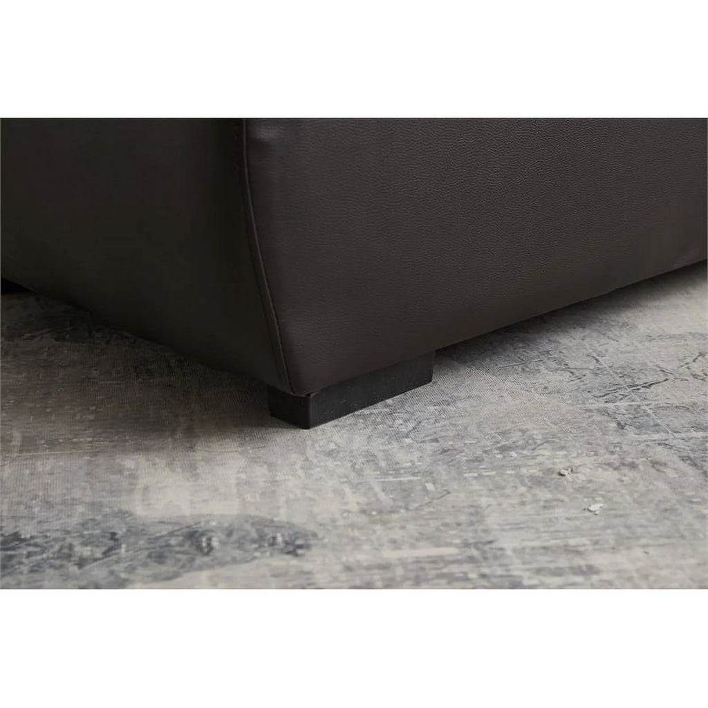 Brown Faux Leather Chaise U802