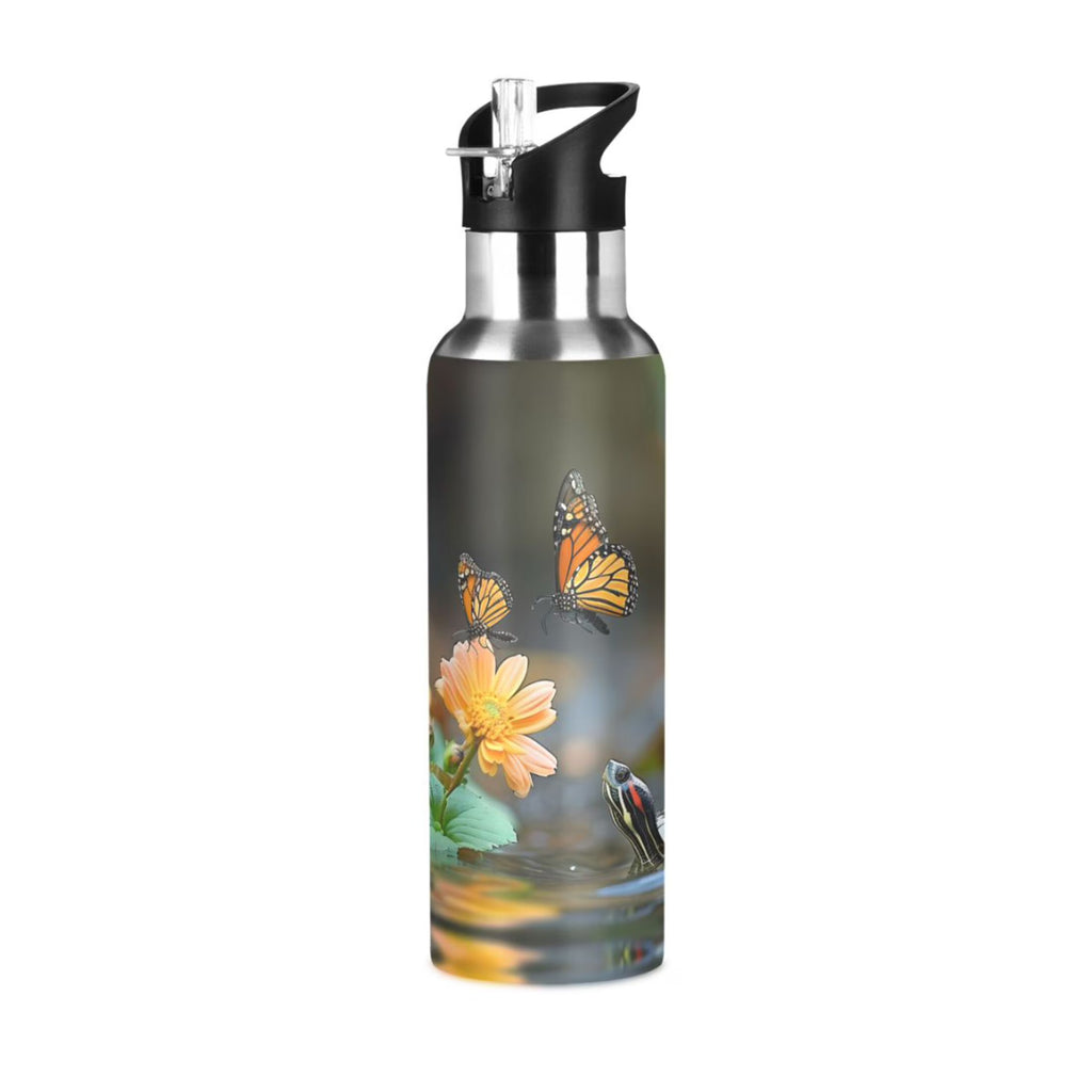 20 oz Insulated Stainless Steel Water Bottle with Straw Lid V18995