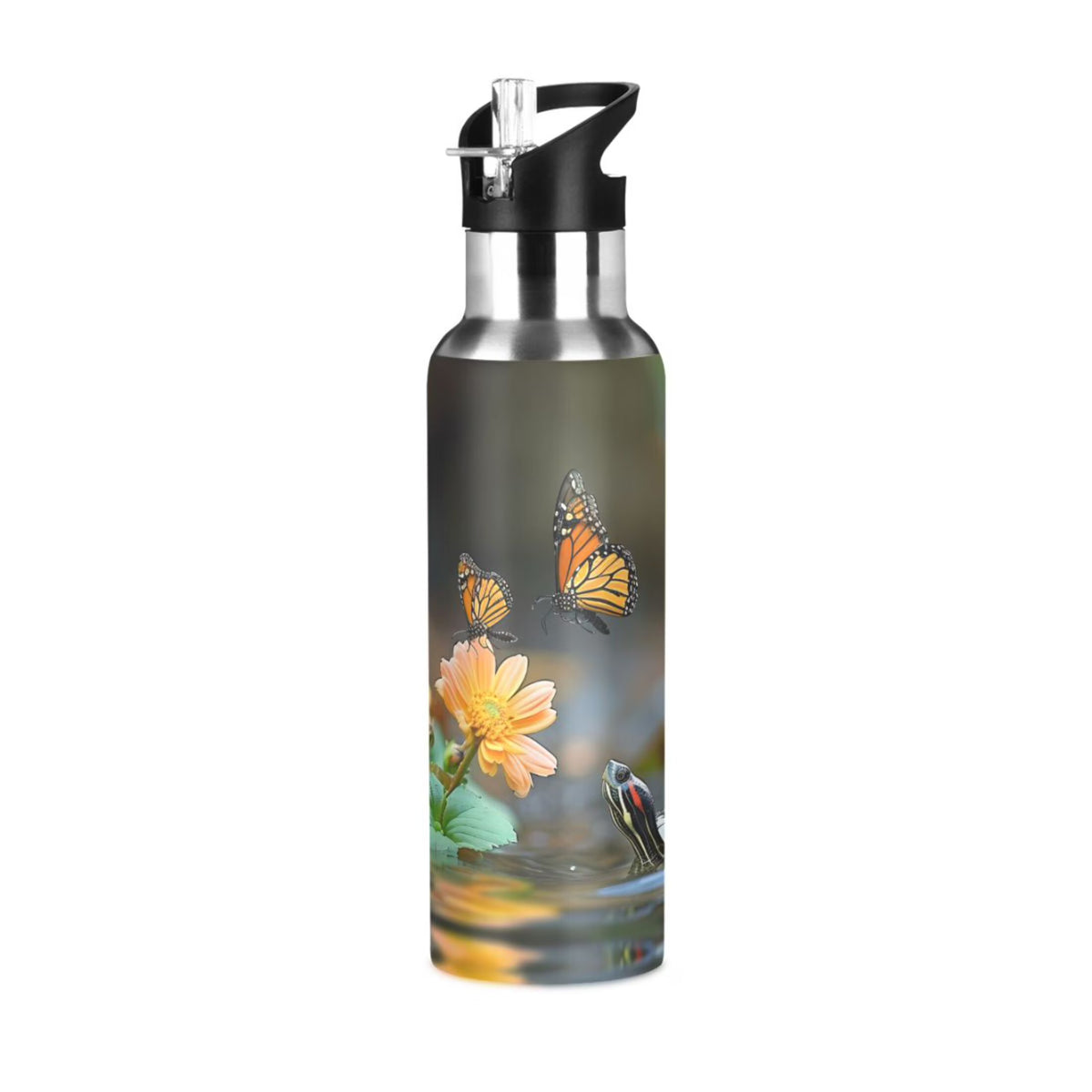 20 oz Insulated Stainless Steel Water Bottle with Straw Lid V18995